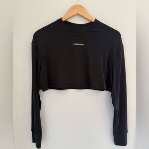 lululemon Black Cropped Long-Sleeve Top